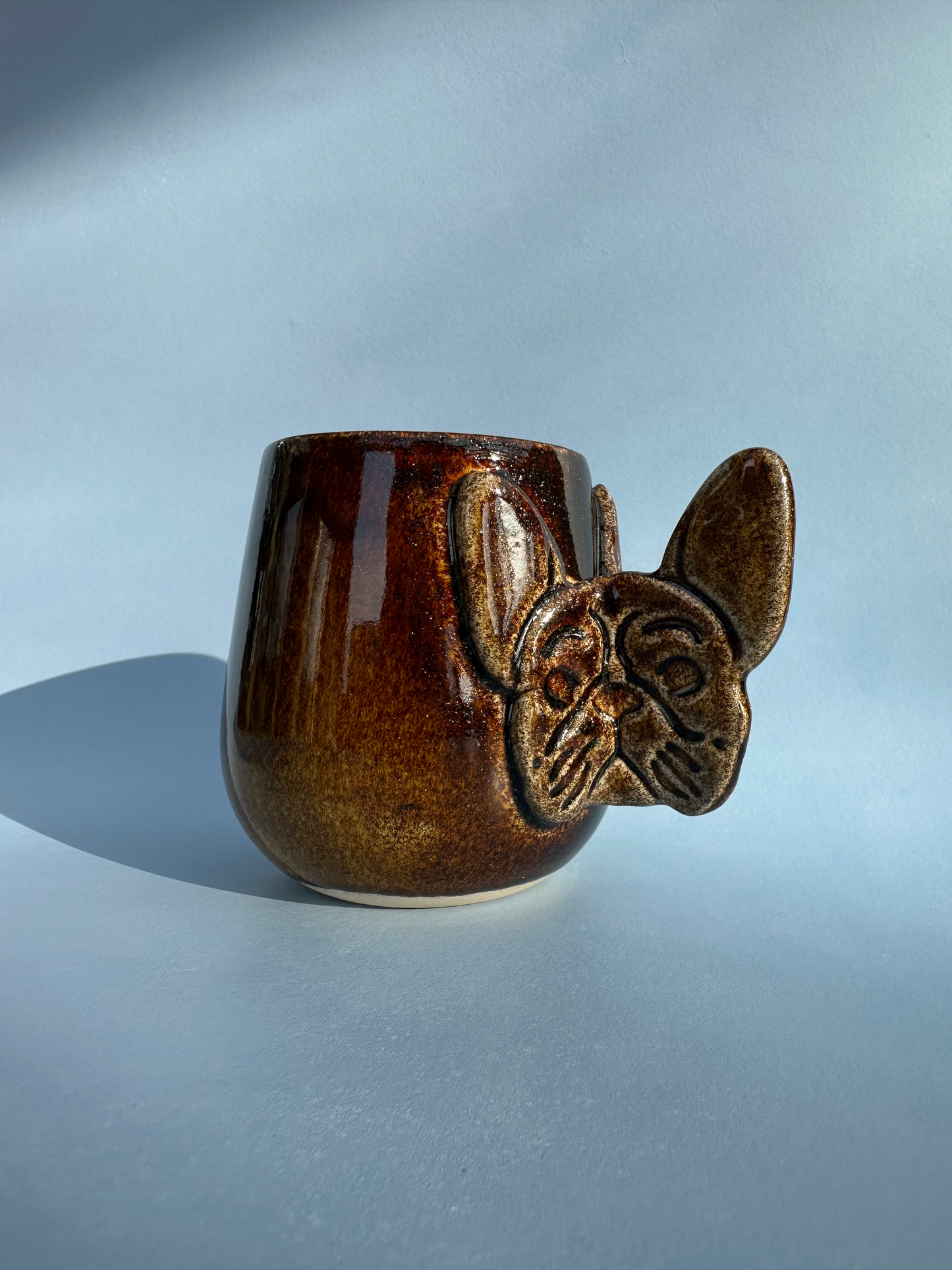 Fransk bulldog kop - glimmerbrun