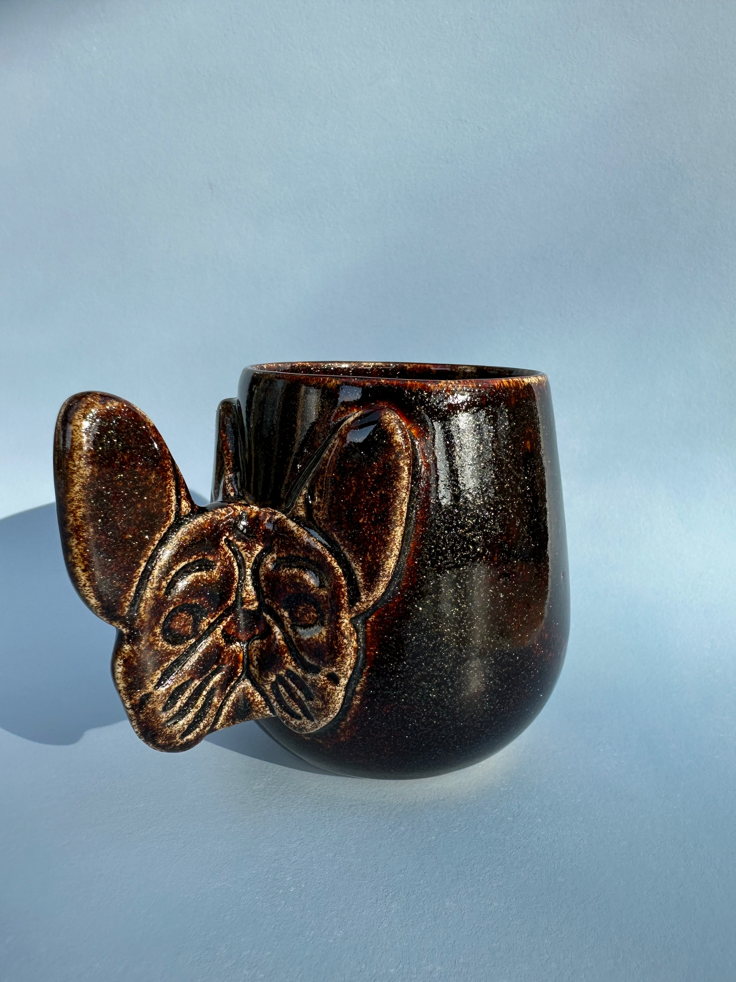 Fransk bulldog kop - glimmerbrun