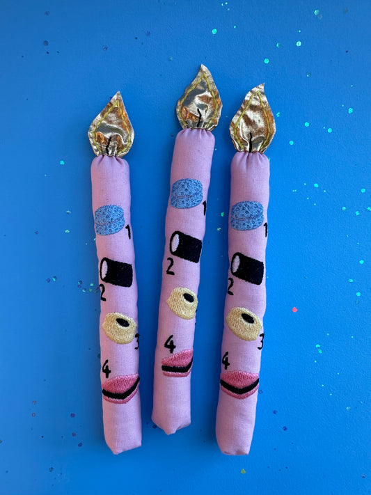 Stoflys med lakridskonfekt