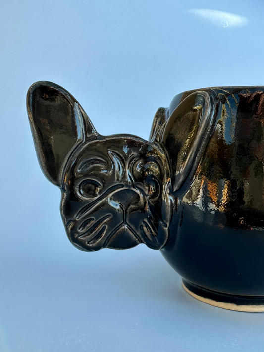 Fransk bulldog kop på fod - sort