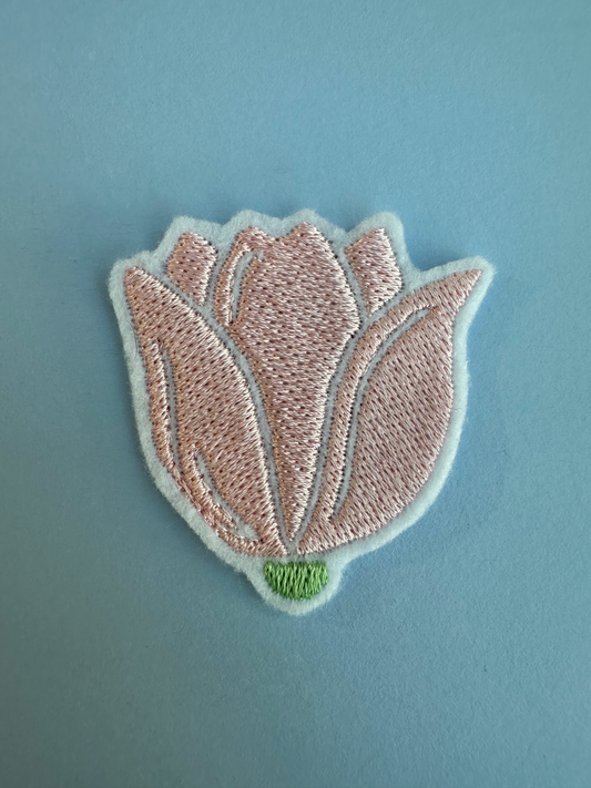 Tulipan broderi - babylyserød
