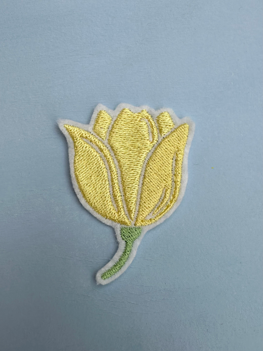 Tulipan broderi - lysegul m. stilk