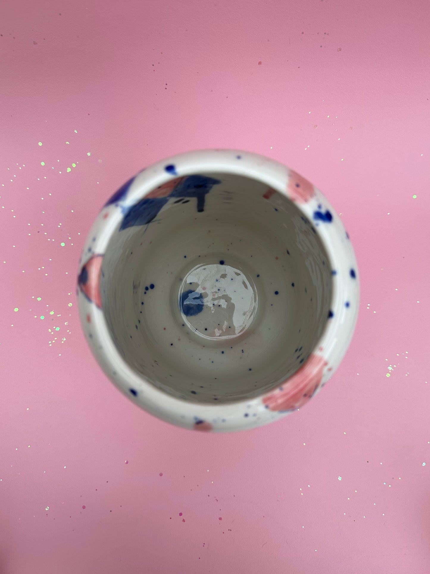 Stor vase med harlekinsplash